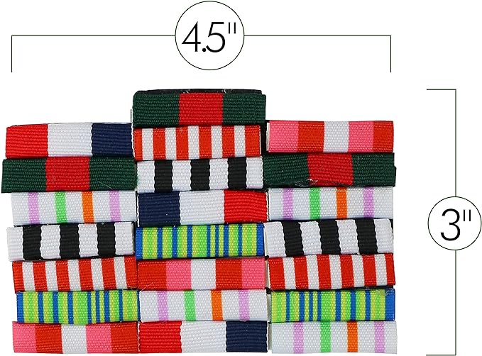 Skeleteen Military Combat Medal Ribbons - Pretend Army War Hero Costume Accessories Ribbon Medals Pins
