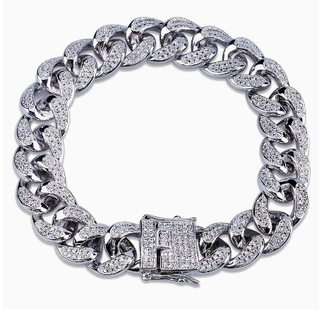 Men's Exaggerated Funky Artificial Diamonded Hip Hop Cuban Necklace