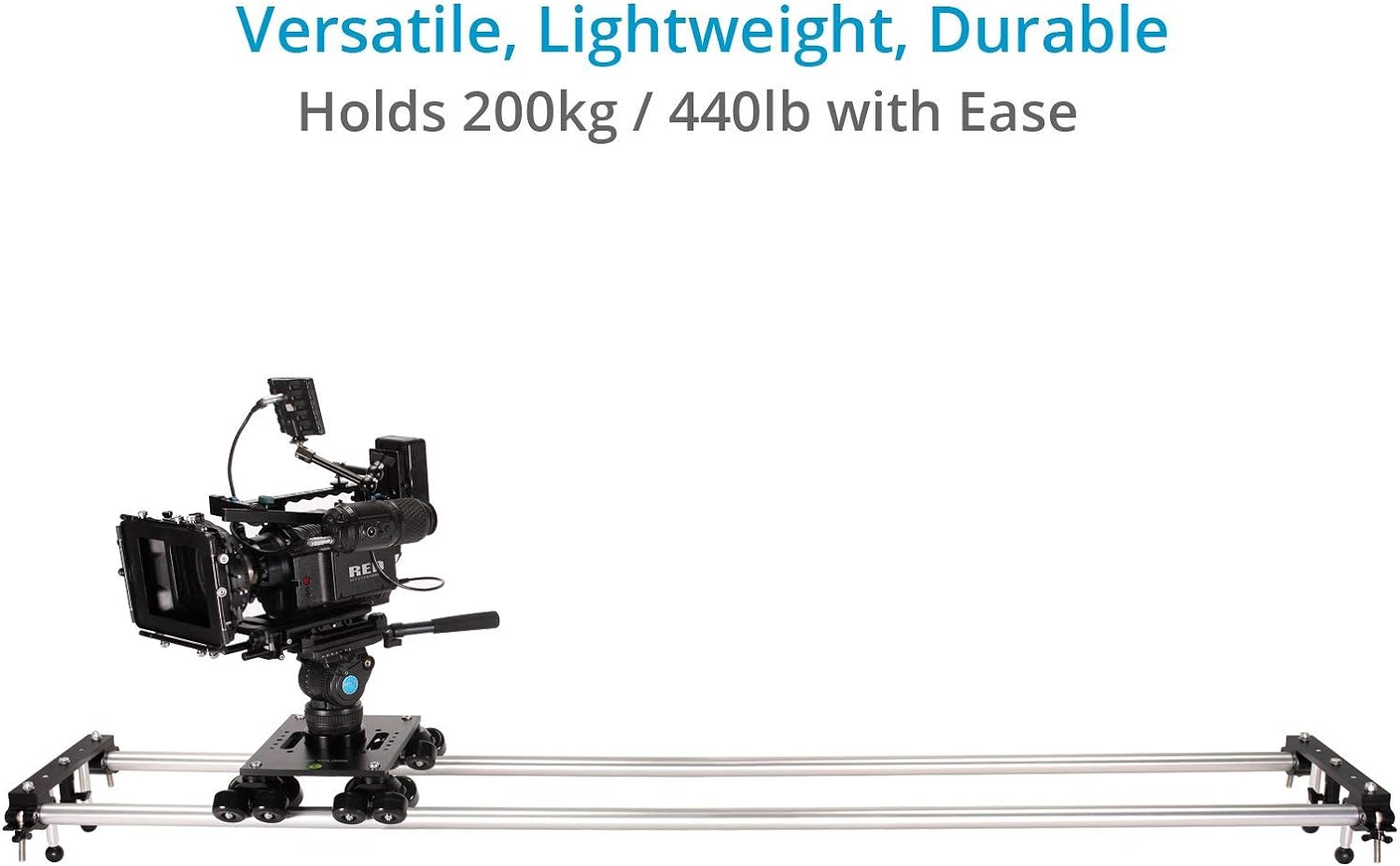 PROAIM Polaris Portable Camera Dolly w Universal Track Ends for Rail/Track- 1.5"-1.98". Fits Mitchell Mount,75mm & 100mm Bowl Adapter. Payload up to 200kg/440lb for DSLR Video Camera (DL-PLRS-01)