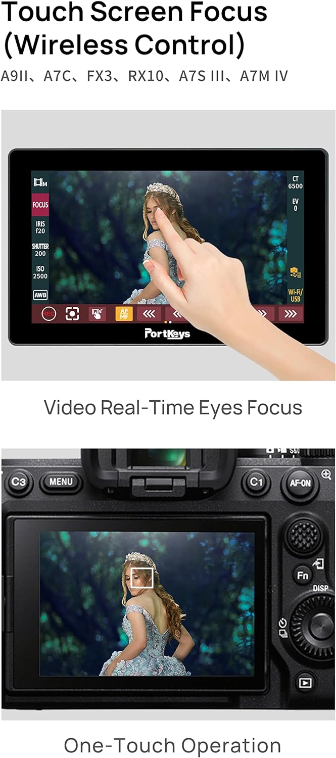  Portkeys LH5P II Camera Control Field Monitor 5.5" 2200nit Touch Screen Bluetooth Metal Frame 1920x1080, Control Function Compatible with Canon, Sony,...