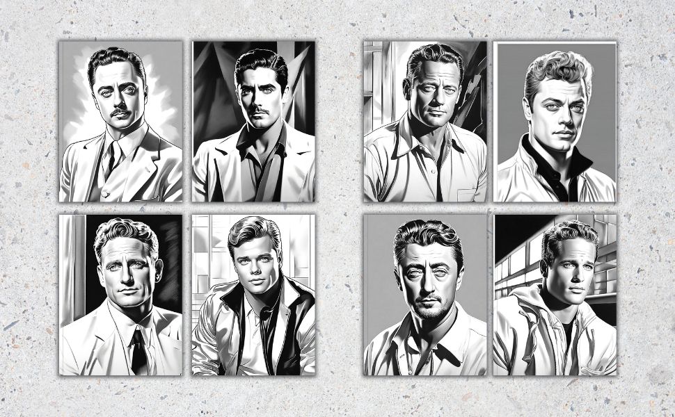 Vintage Gents - Golden Age of Hollywood Coloring Book