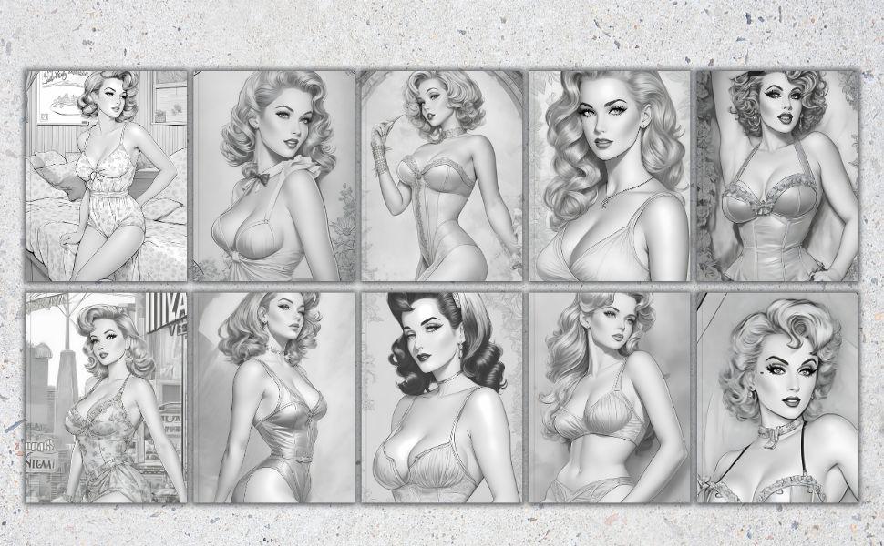 Vintage Beauties Burlesque Coloring Book