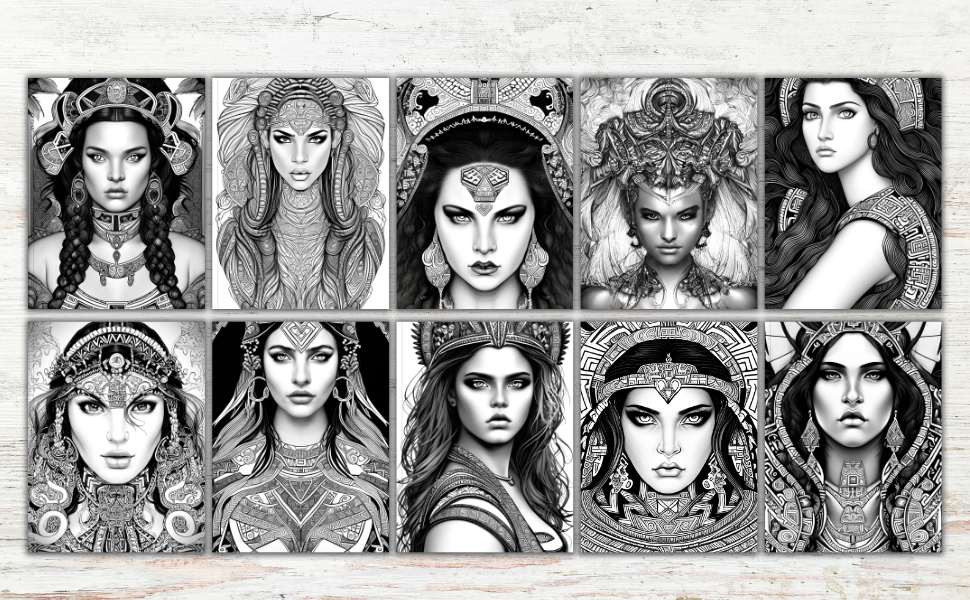 Aztec Goddess Coloring Book