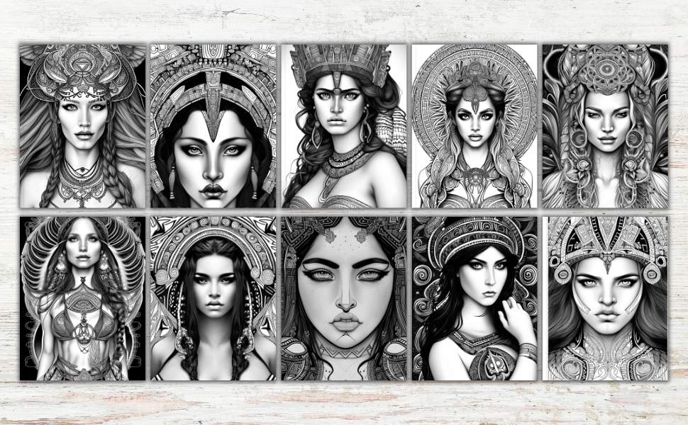 Aztec Goddess Coloring Book