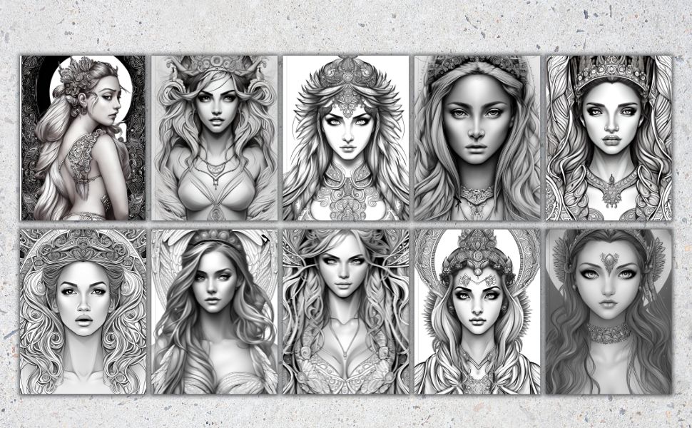 Ancient Goddess Coloring Book