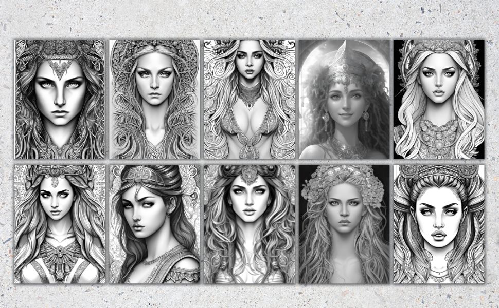 Ancient Goddess Coloring Book