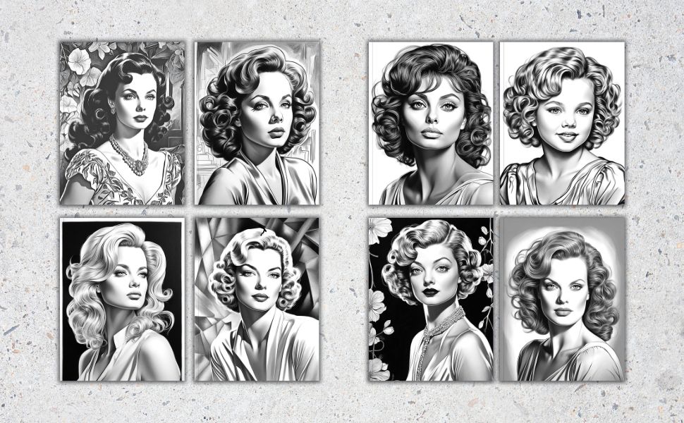 Vintage Beauties - Golden Age Of Hollywood Coloring Book