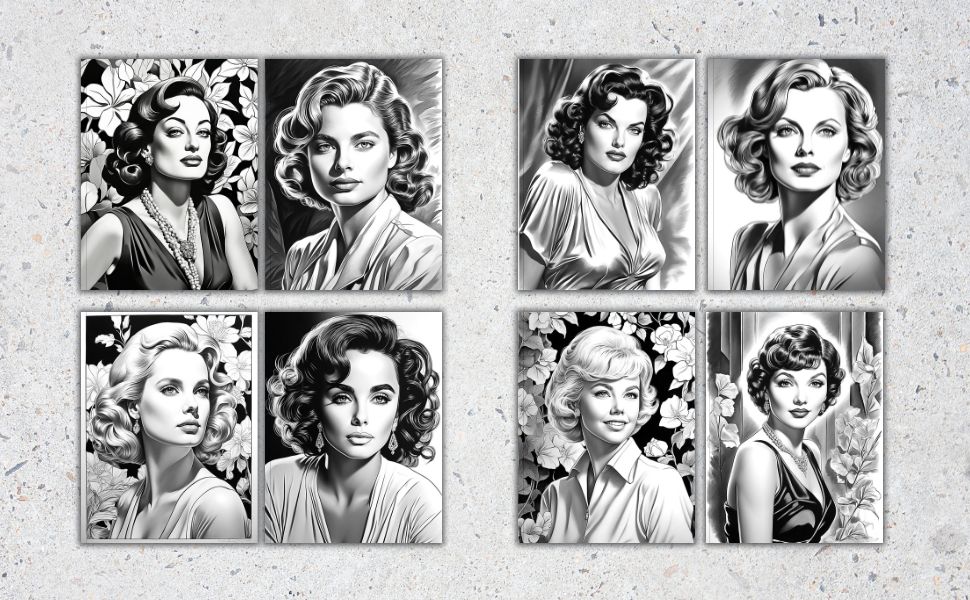 Vintage Beauties - Golden Age Of Hollywood Coloring Book