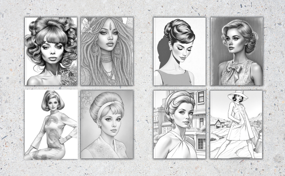 Vintage Beauties 1960s Coloring Book