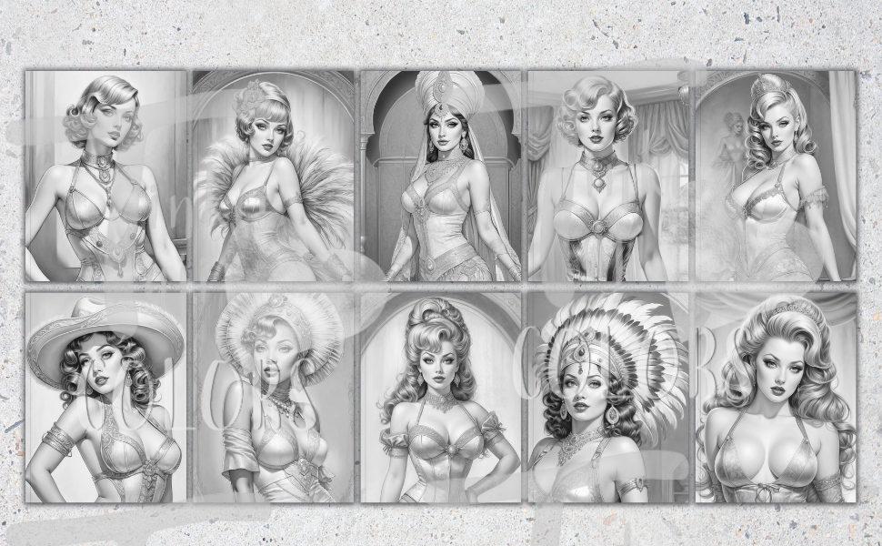 Vintage Beauties - Stage Sirens Coloring Book