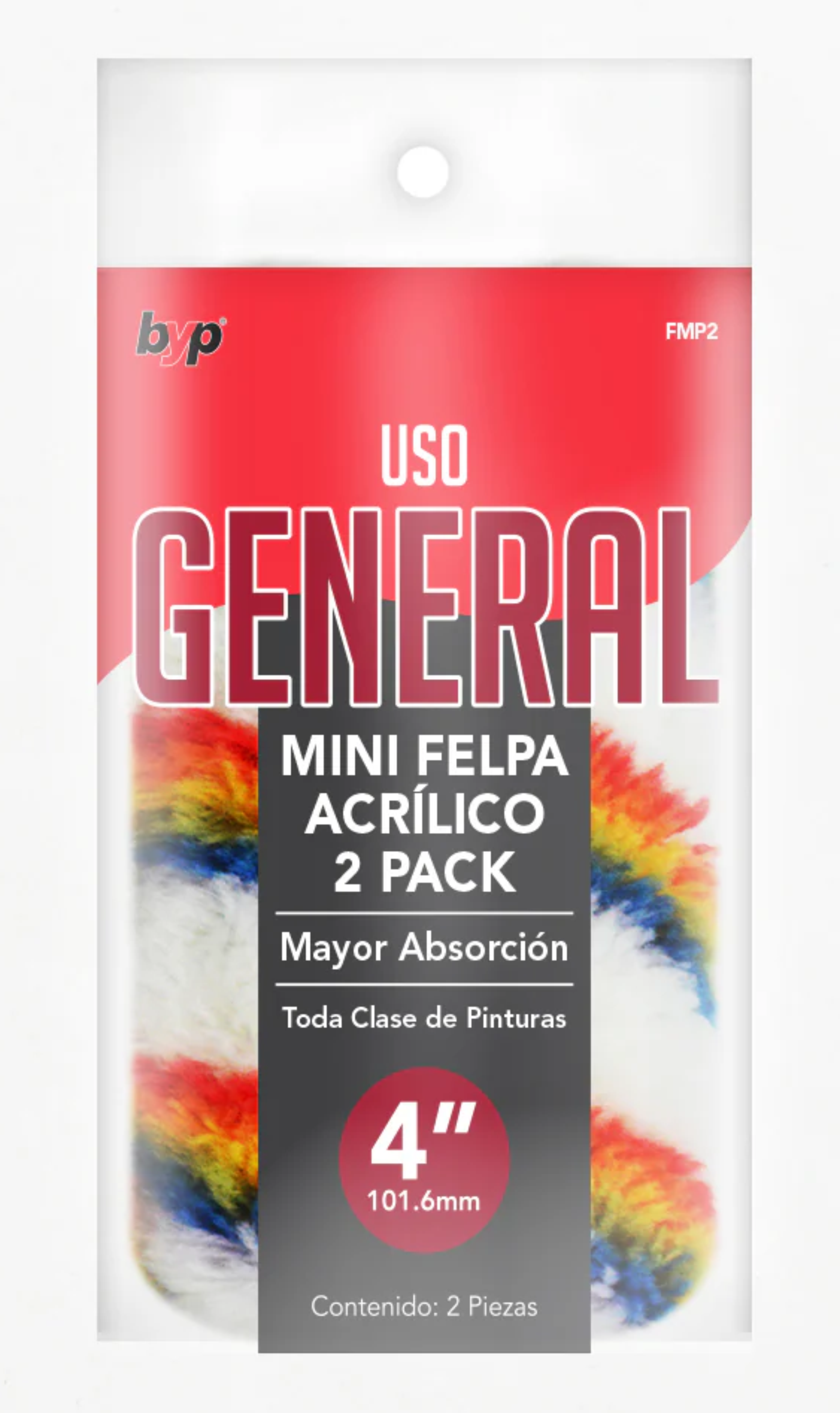 Byp felpa 4" arcoiris acrilico PACK 2 FELPAS