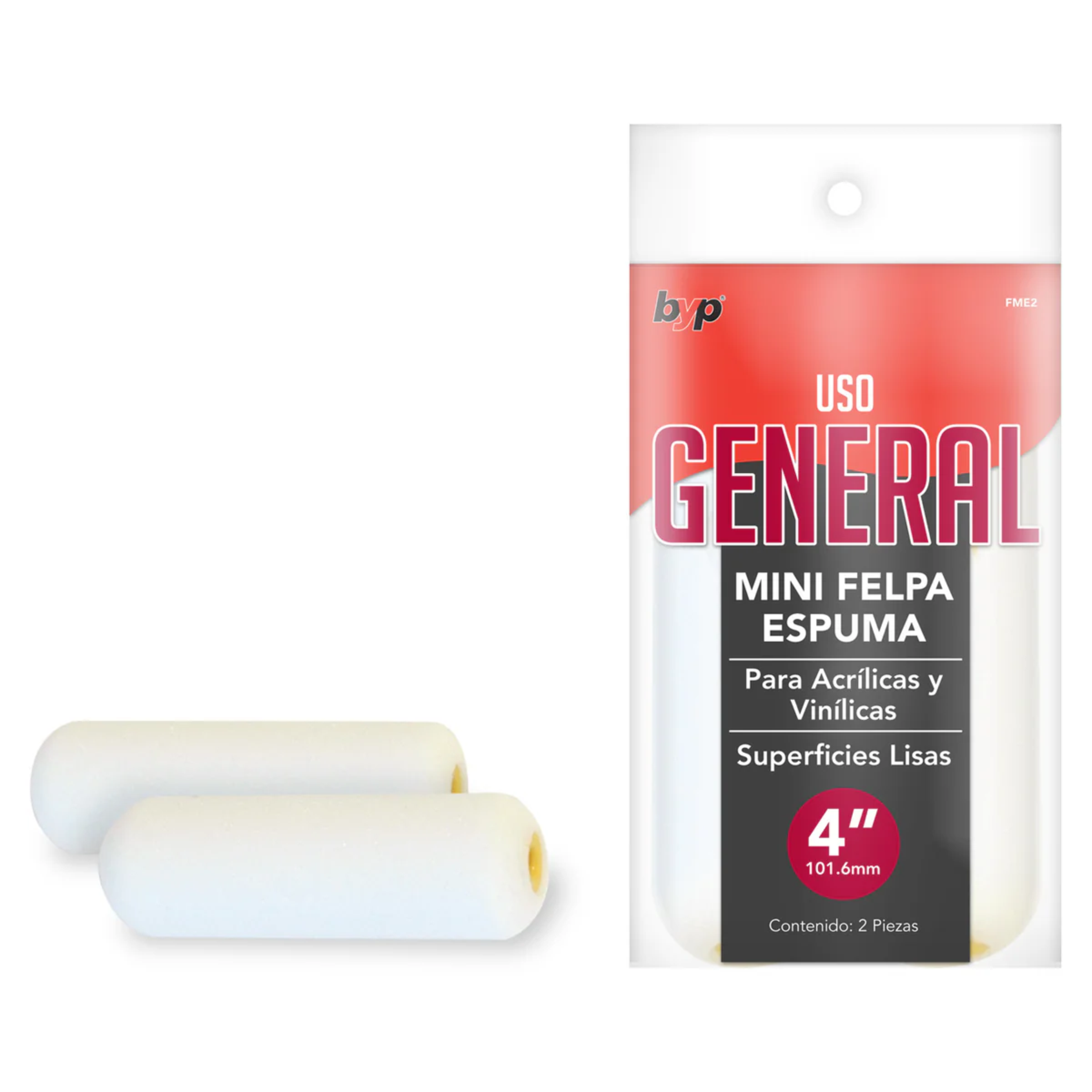 Byp felpa 4" espuma acrilico PACK 2 FELPAS