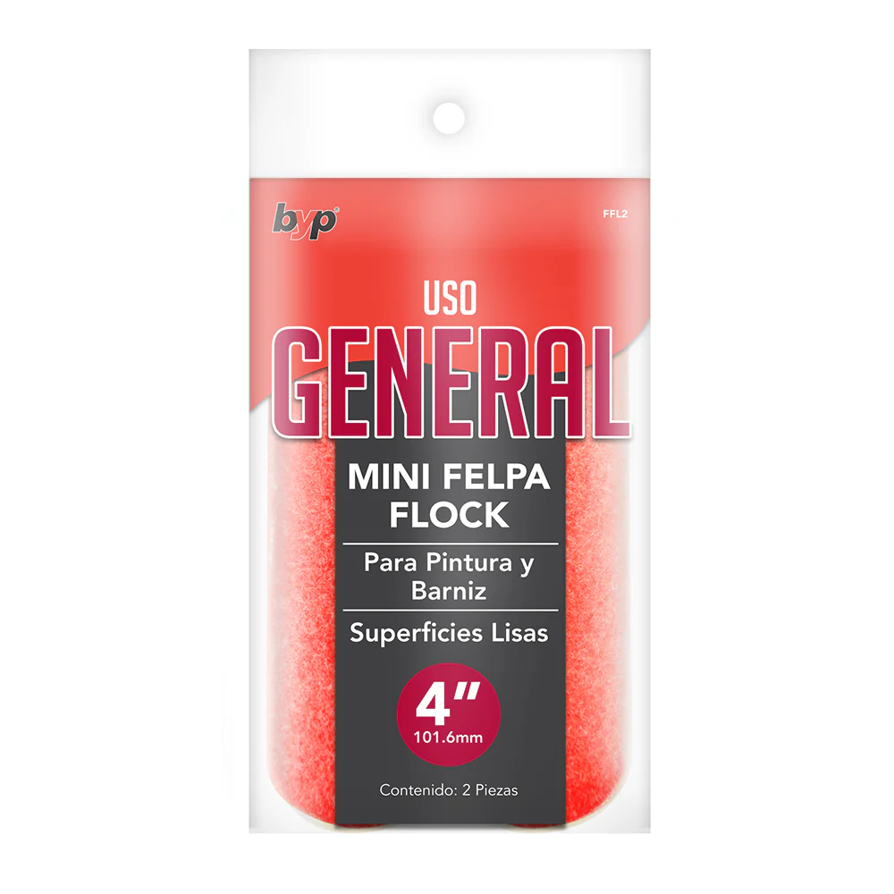 Byp felpa 4" espuma flock PACK 2 FELPAS