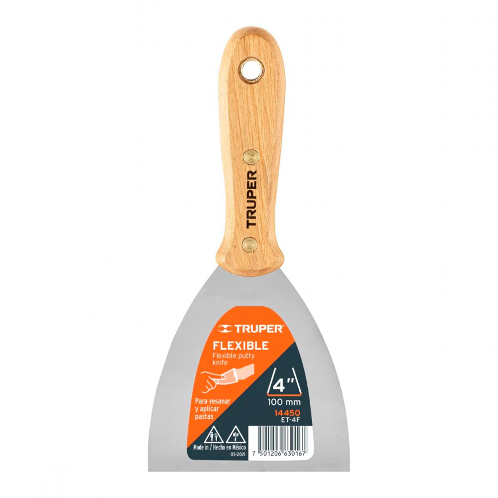 ESPÁTULA FLEXIBLE 6" CON MANGO DE MADERA, TRUPER