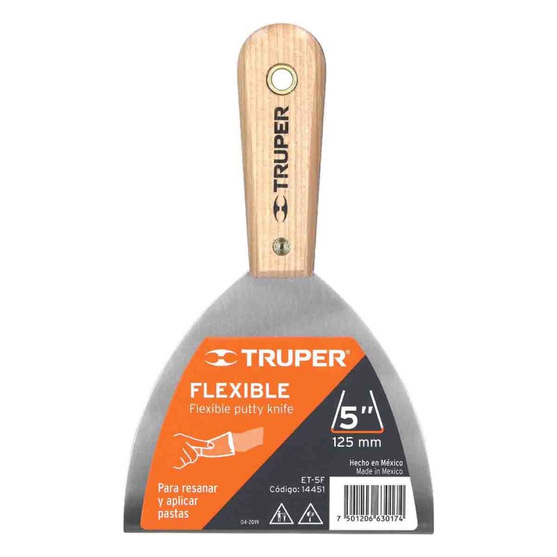 ESPÁTULA FLEXIBLE 6" CON MANGO DE MADERA, TRUPER