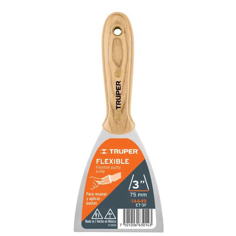 ESPÁTULA FLEXIBLE 6" CON MANGO DE MADERA, TRUPER