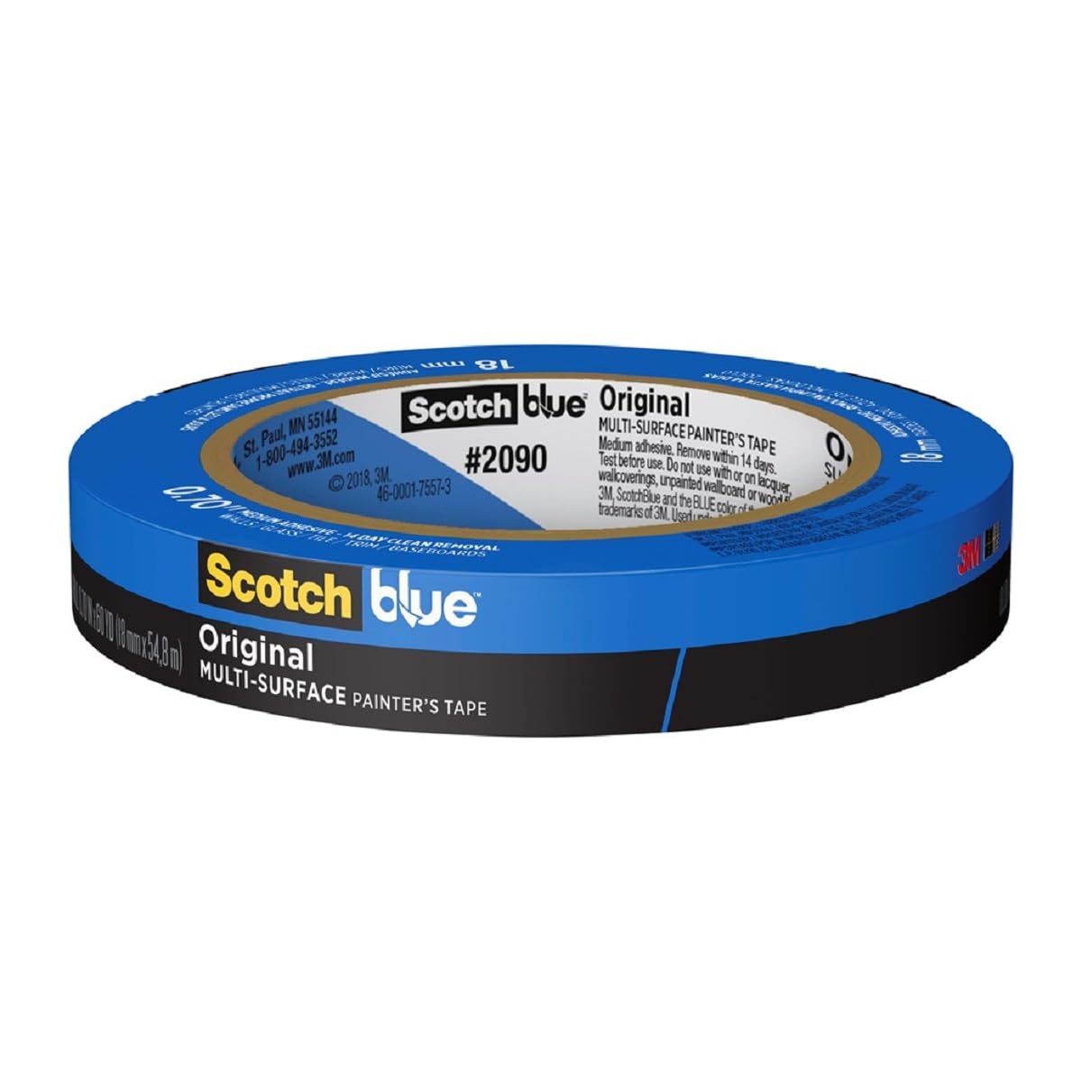 ScotchBlue  2090 3M Cinta adhesiva profesional para pintar, azul