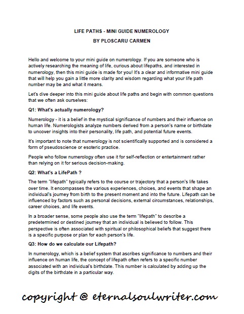 Life Paths - numerology guide
