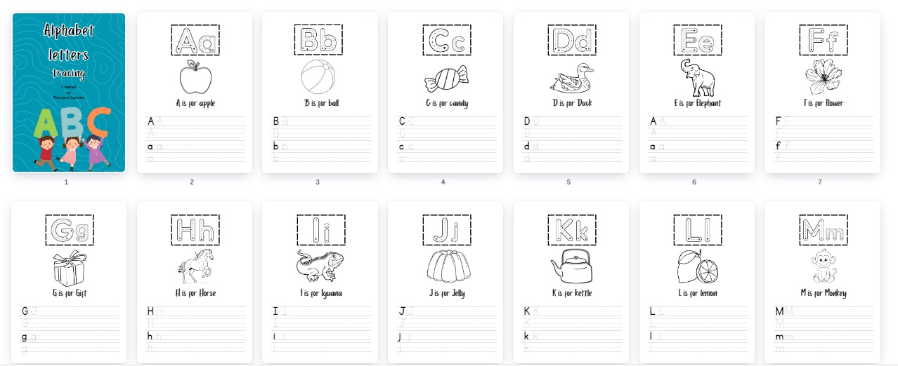 Alphabet letters tracing - book