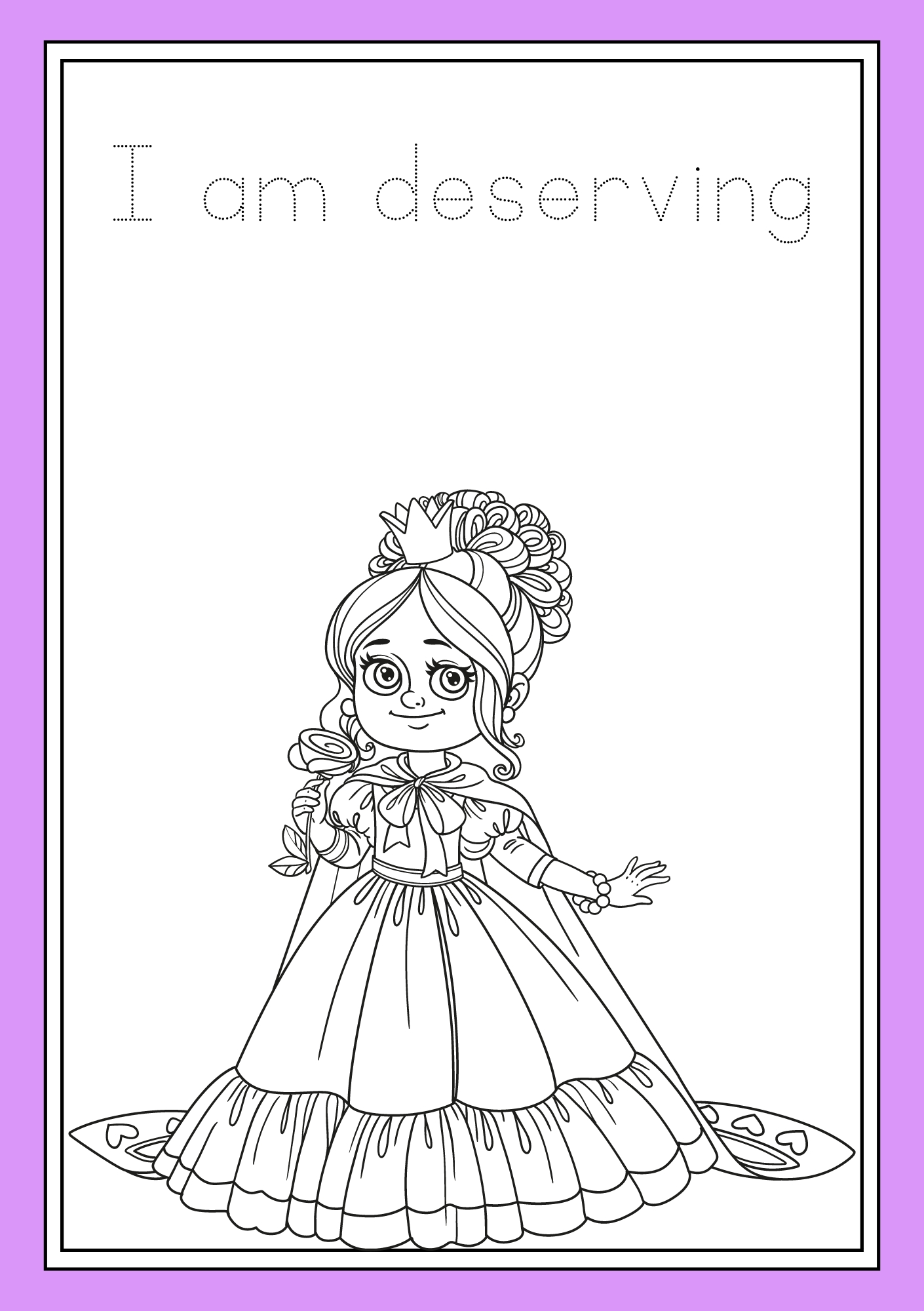 Princess Coloring & Tracing Book for Kids