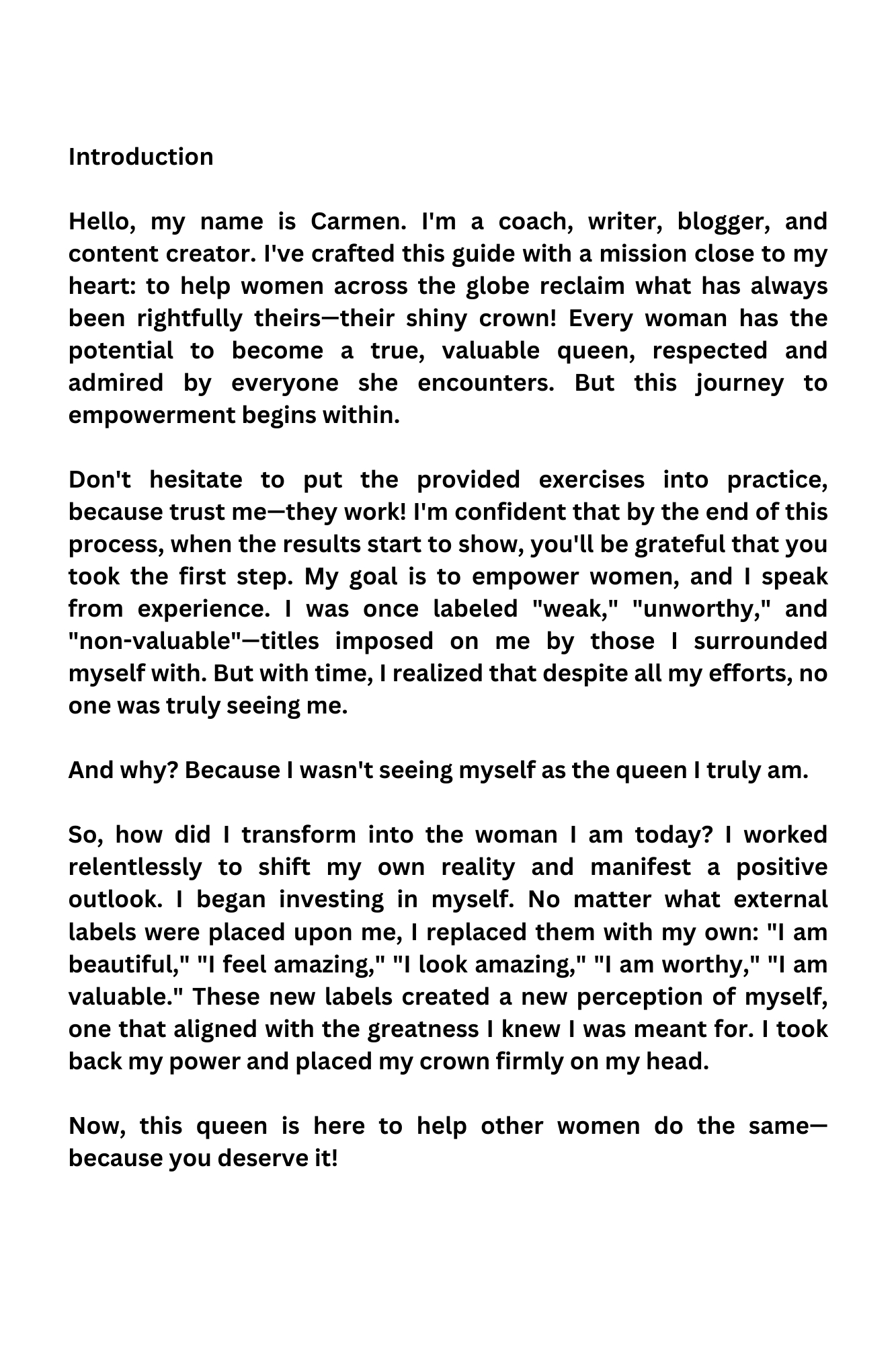 Own your Crown - A guide to becoming the high-value queen you were born to be