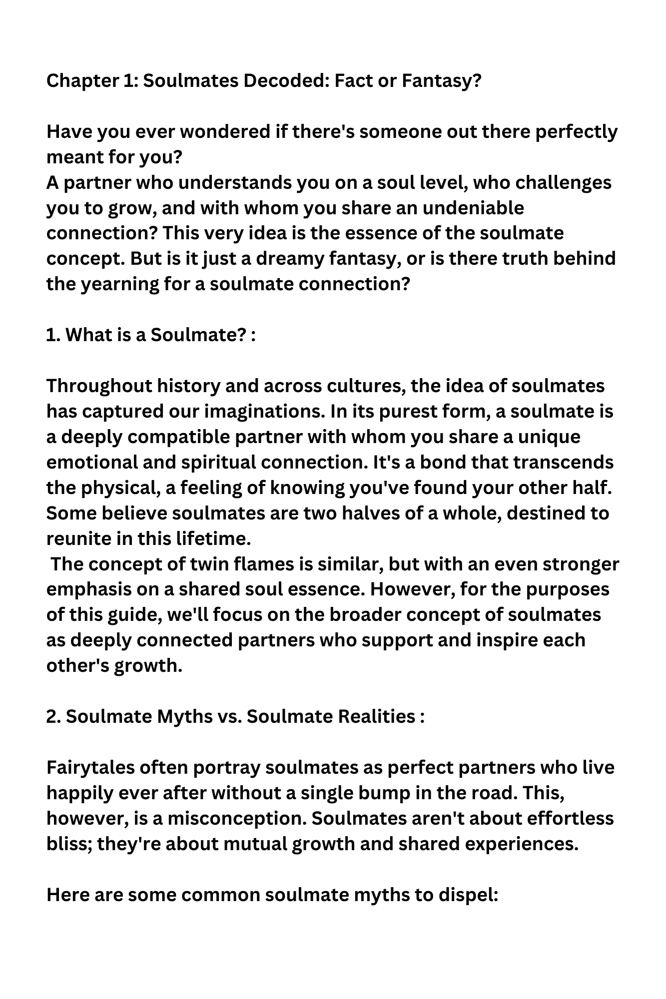 Unveiling your soulmate - A guide to manifesting lasting love