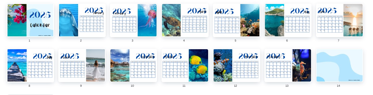 Blue Ocean Calendar 2025