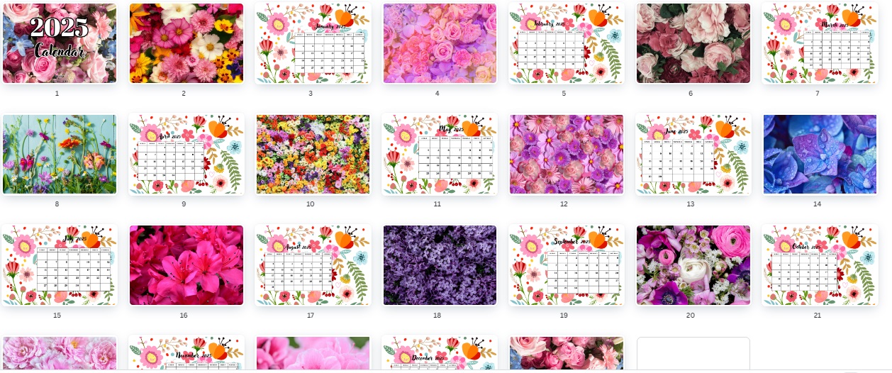 floral calendar 2025