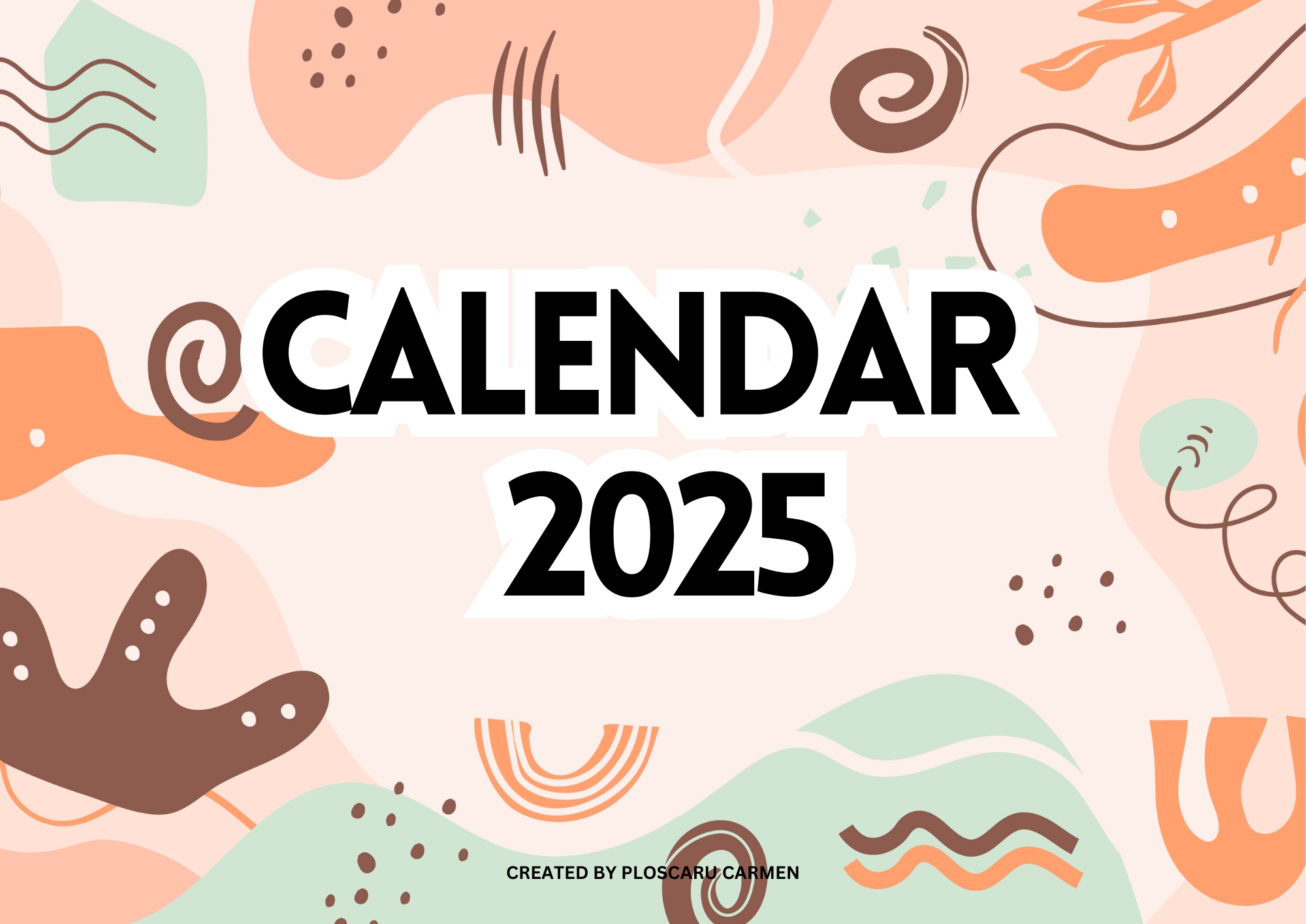 aesthetic beige calendar 2025