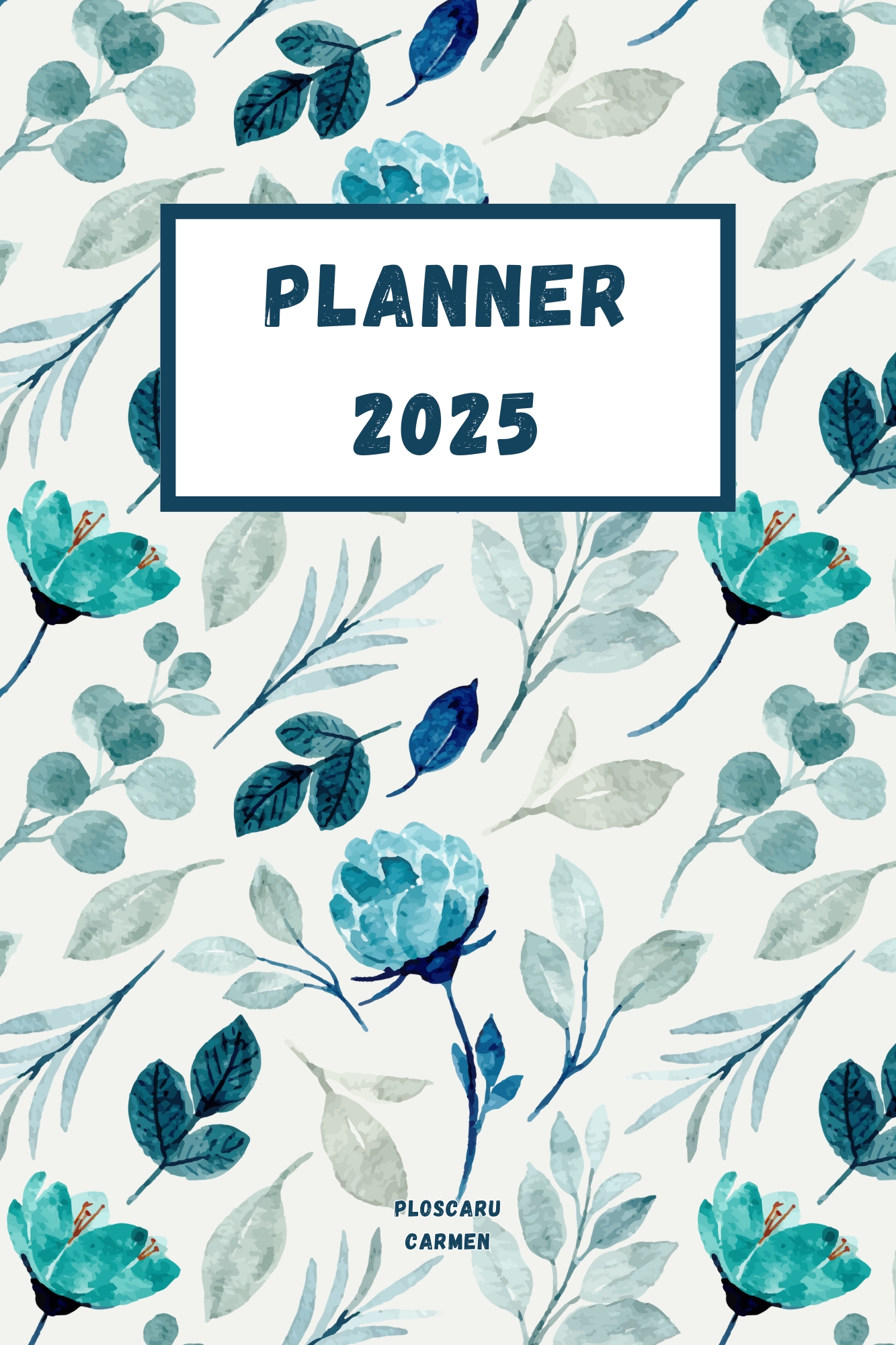 Blue Floral Planner 2025