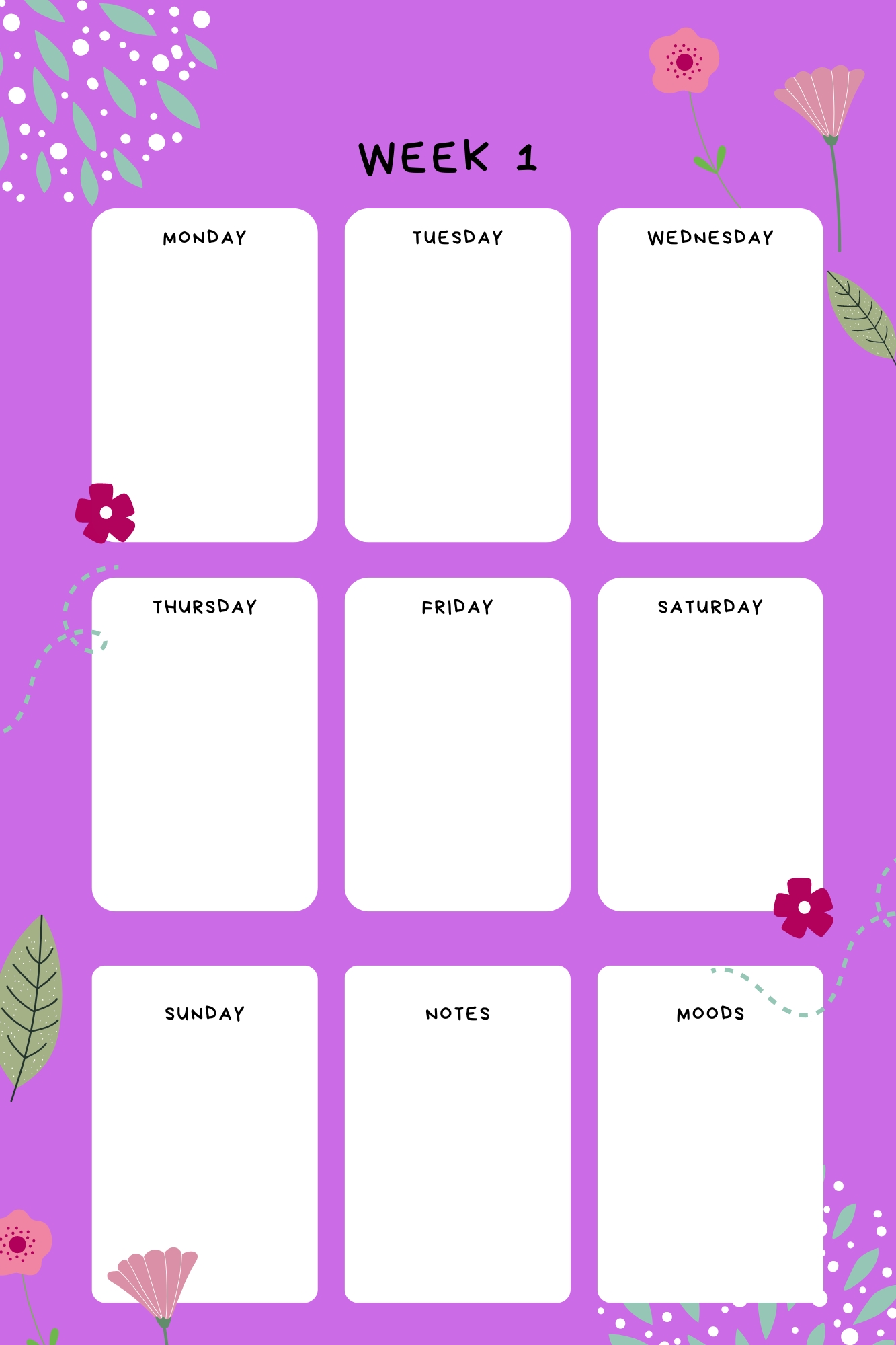 Undated Rainbow Planner