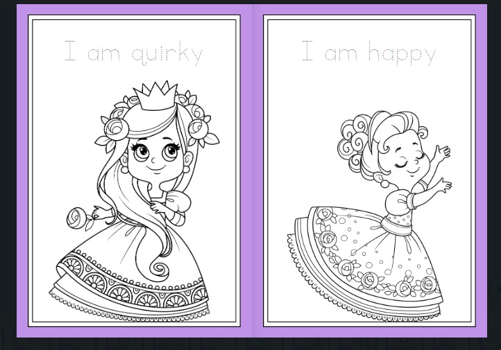 Princess Coloring & Tracing Book for Kids