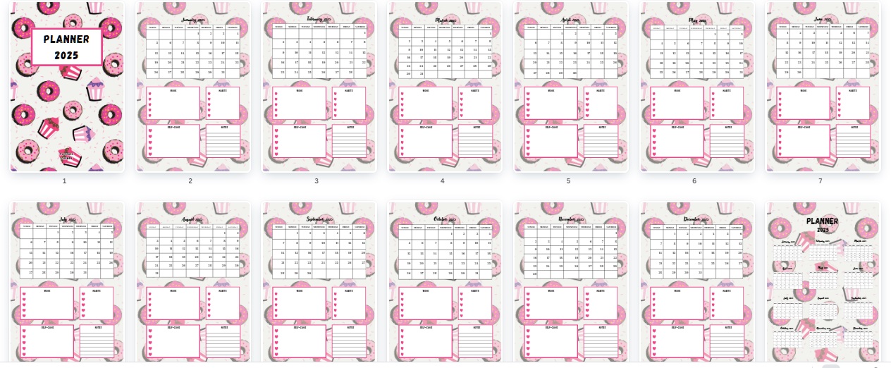 Pink sweets Planner 2025