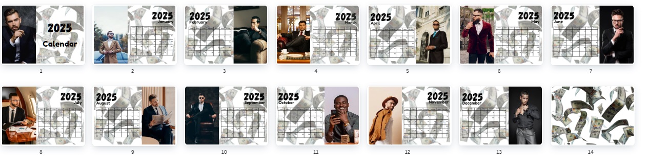 Rich Men calendar 2025