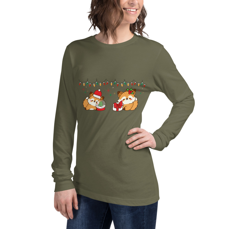 Women’s 2 Foxy Christmas Long Sleeve Tee 