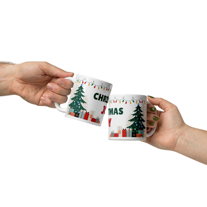 Christmas Joy white Ceramic Mug