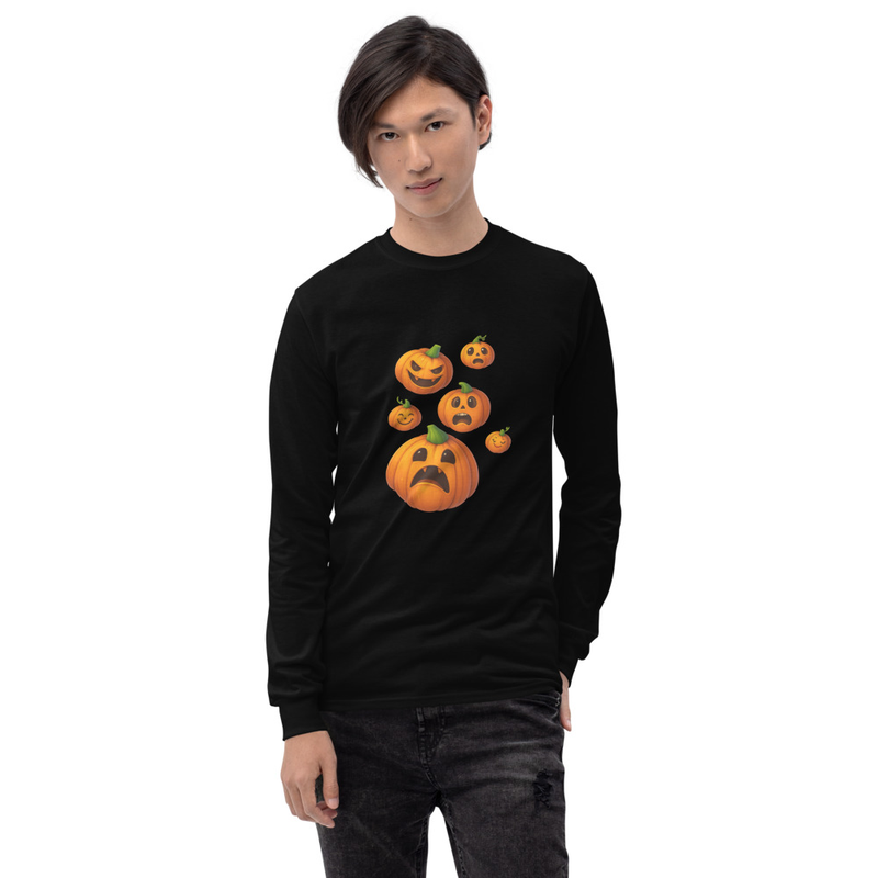 Men’s Long Sleeve Pumpkin Halloween Tee