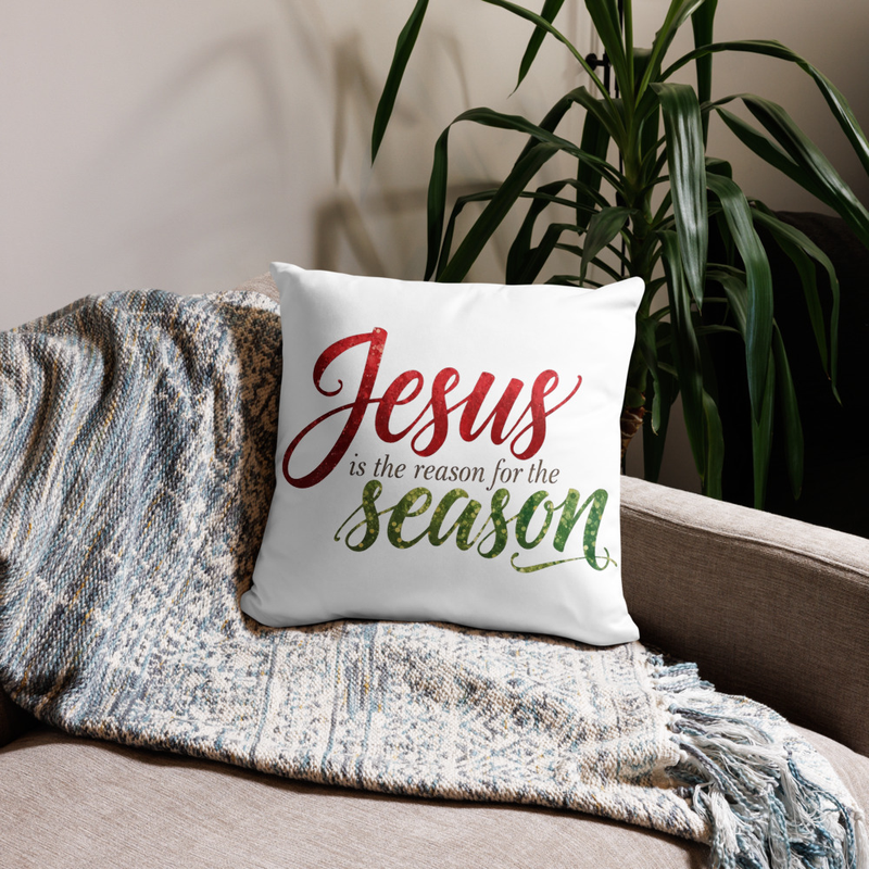 "Jesus Is the Reason for the Season" Christmas Pillow