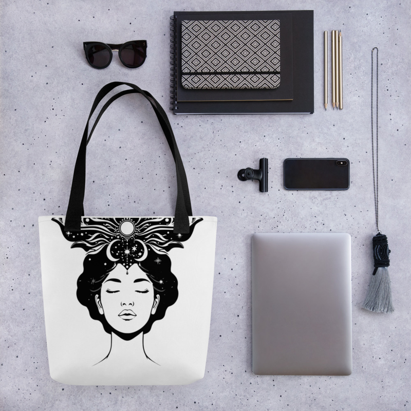 Divine Feminine Tote Bag – I Am the Calm Between Worlds