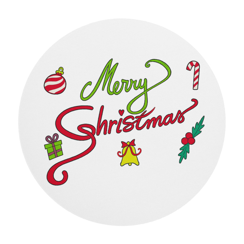Merry Christmas Round Mouse Pad 