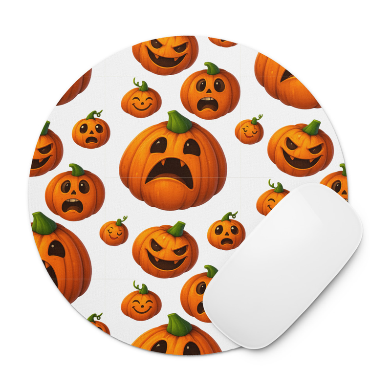 Halloween Pumpkins Round Mouse Pad 