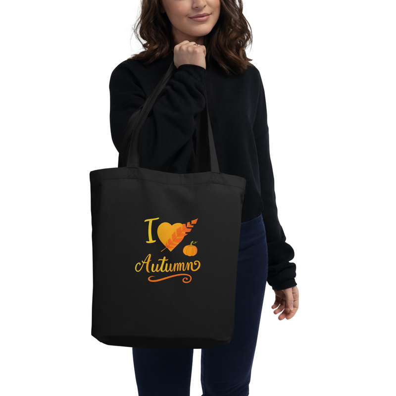 âI Love Autumnâ Organic Cotton Tote Bag