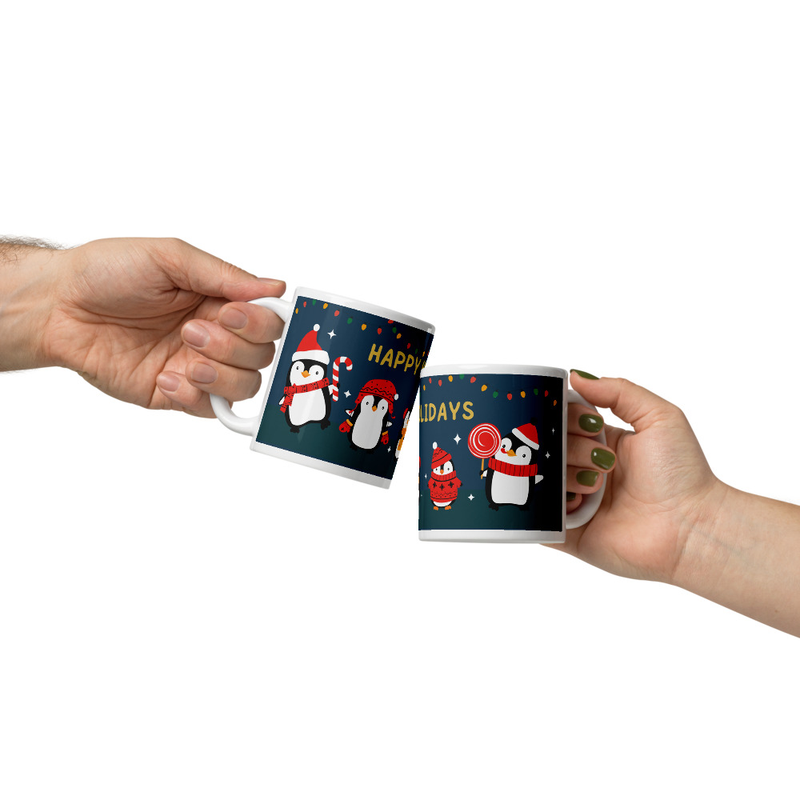  Happy Holidays Penguin Mug