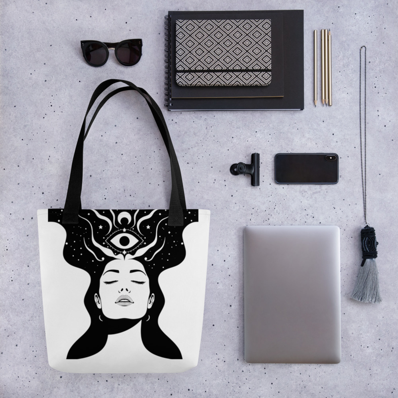 Divine Feminine Tote Bag – The Moon Taught Me to Shine in Phases