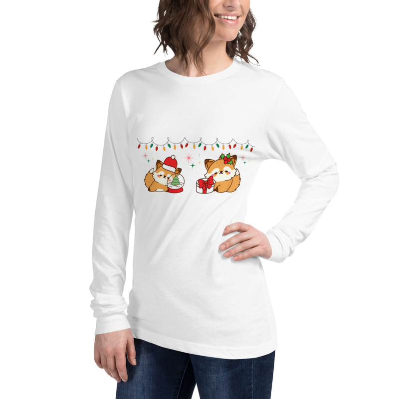 Women’s 2 Foxy Christmas Long Sleeve Tee 
