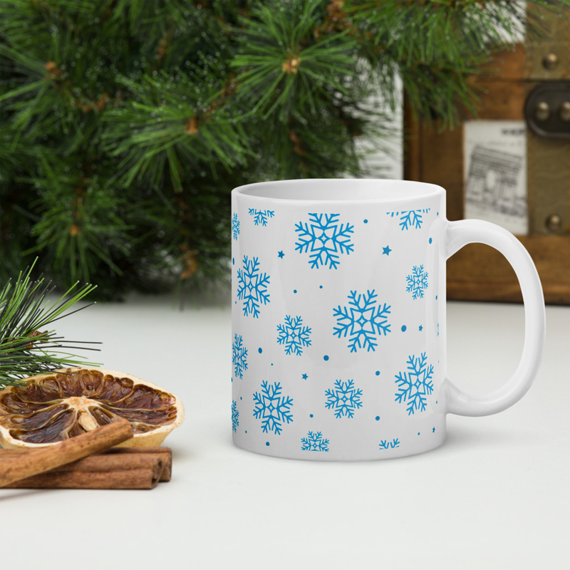 Blue Snowflakes Ceramic Mug