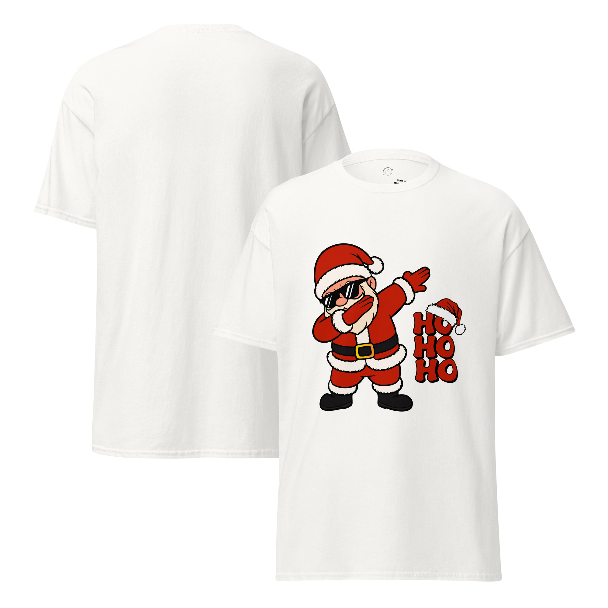 Unisex White T-Shirt – Cool Santa “Ho Ho Ho”