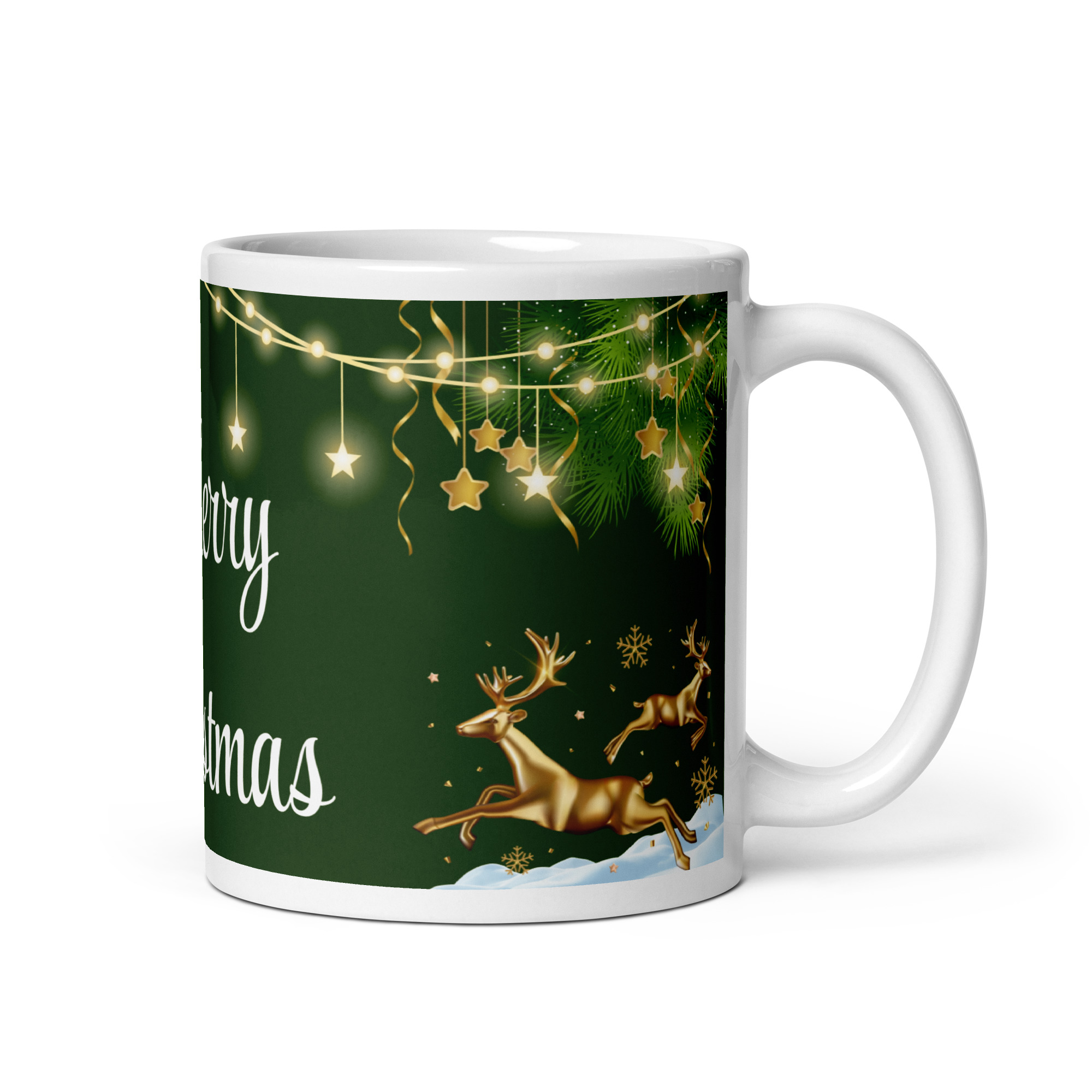 Merry Christmas  Ceramic  Green Mug 