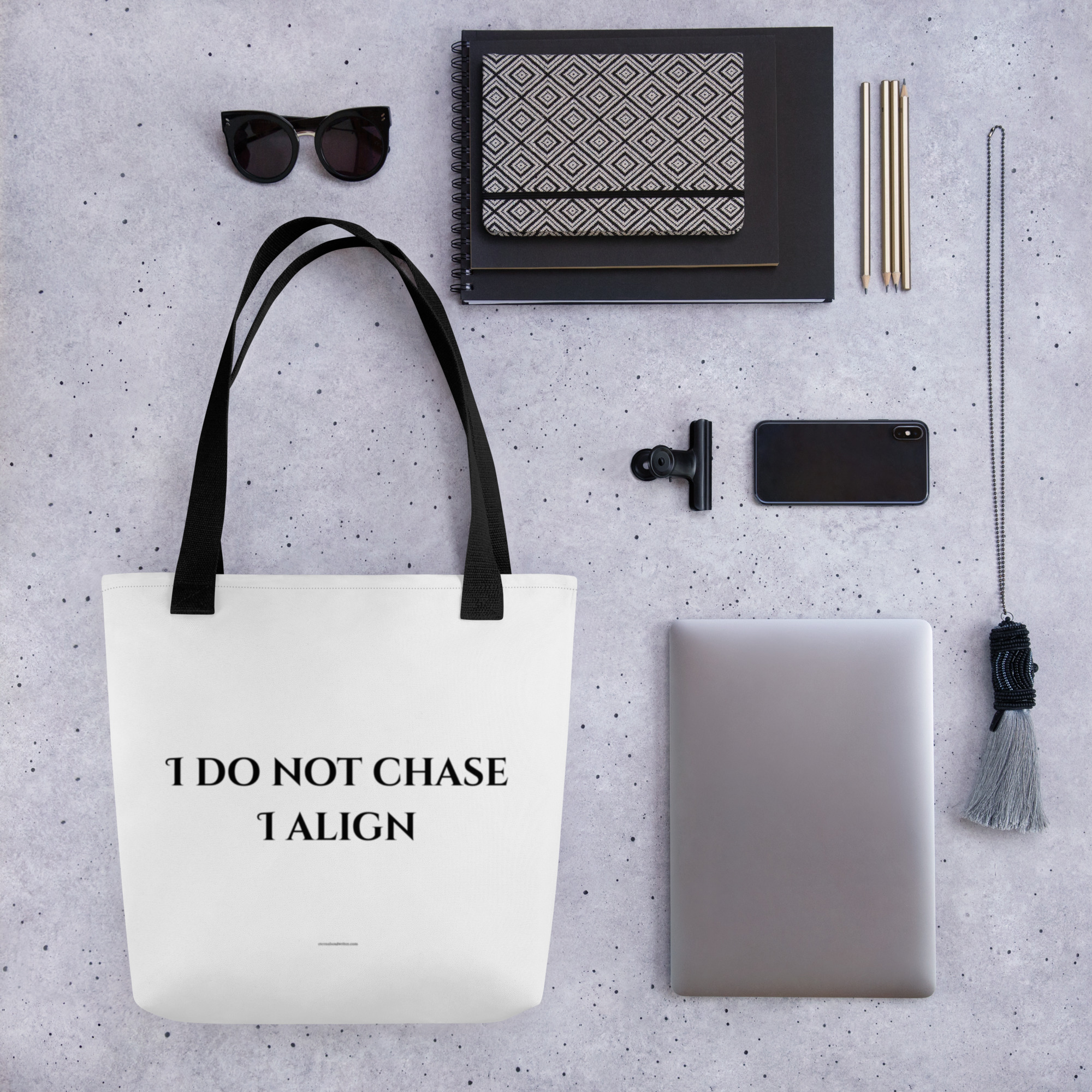 Divine Feminine Tote Bag – I Do Not Chase, I Align