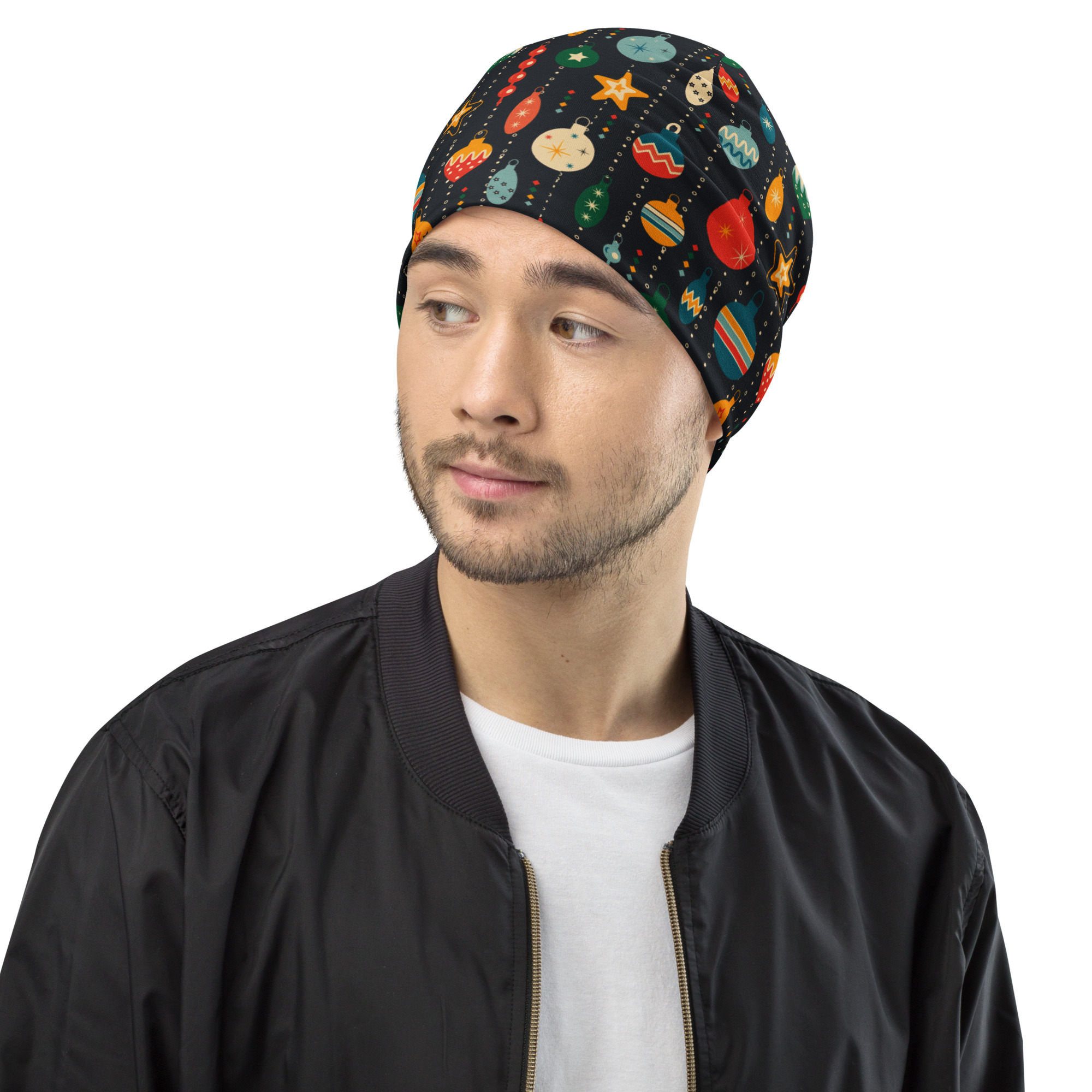 Retro Christmas Ornaments Beanie (Unisex)
